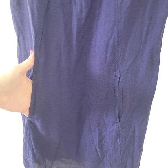 Anthropologie Baraschi Floral Scoop Neck Midi Dress Womens Size 6 Purple Lined - Picture 5 of 8